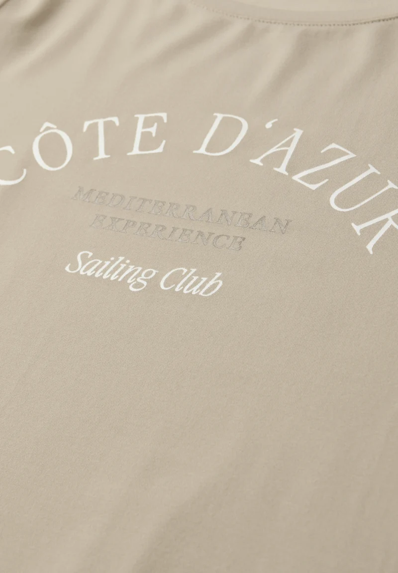 LTD QR wording print shirt, cobble stone