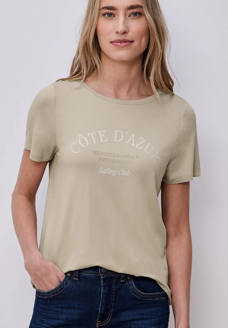 LTD QR wording print shirt, cobble stone