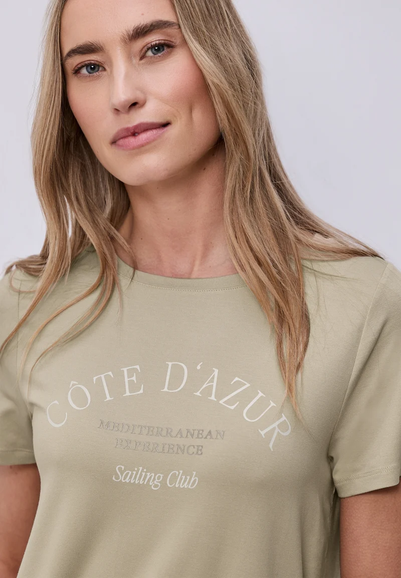 LTD QR wording print shirt, cobble stone