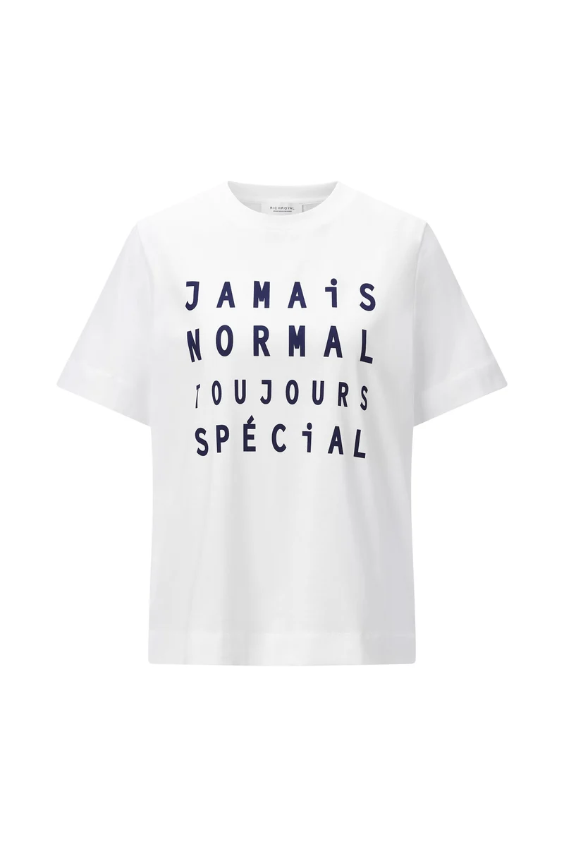 Easy Fit T-Shirt Wording Print, white