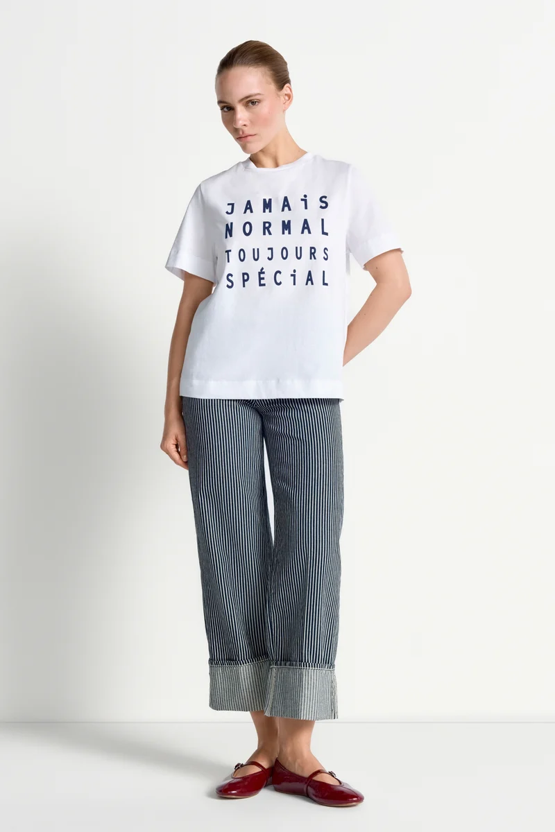 Easy Fit T-Shirt Wording Print, white