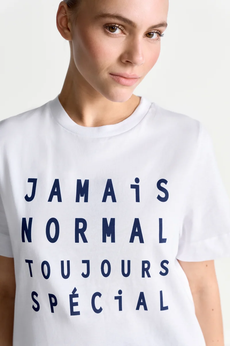 Easy Fit T-Shirt Wording Print, white