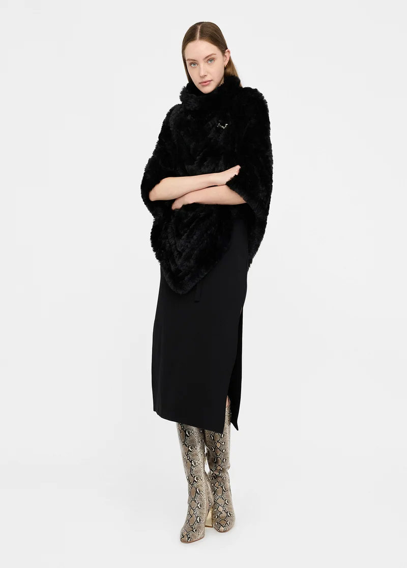 Faux Fur Poncho