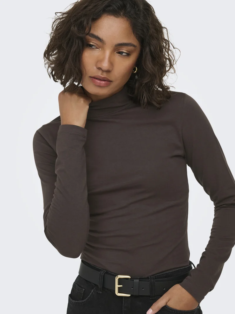 JDYAVA NEW TURTLENECK TOP JRS NOOS, Chocolate Torte