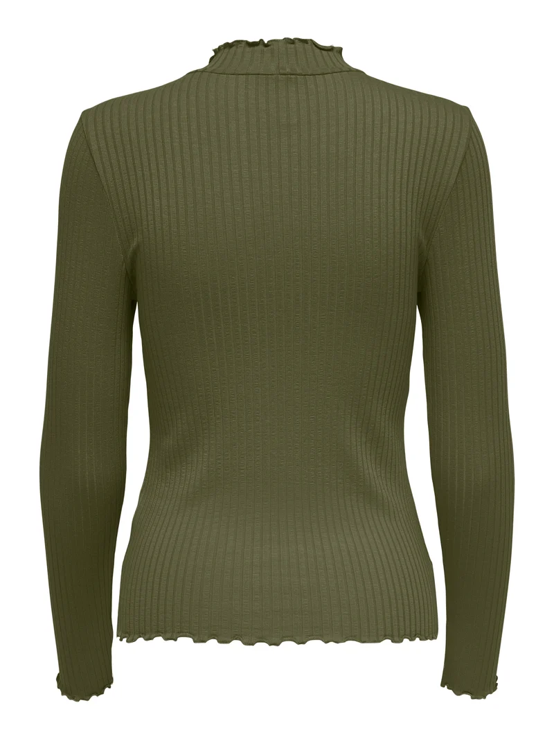 JDYFRANSISKA L/S HI-NCK TOP JR NOOS, Dark Olive