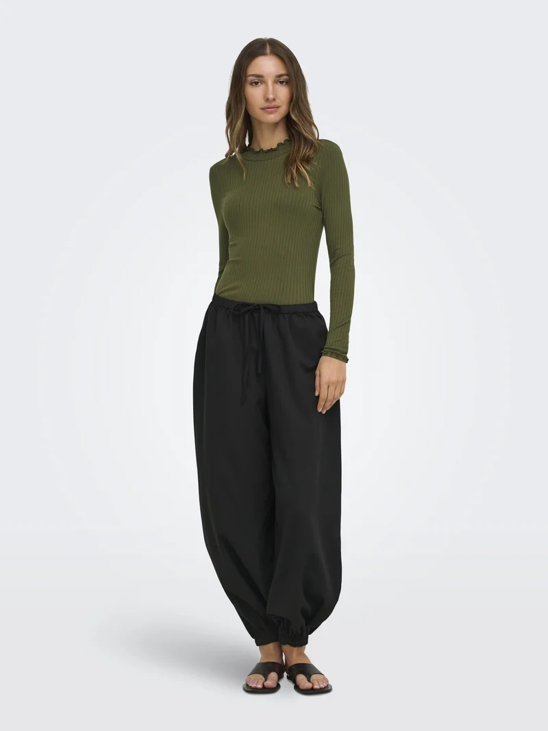 JDYFRANSISKA L/S HI-NCK TOP JR NOOS, Dark Olive