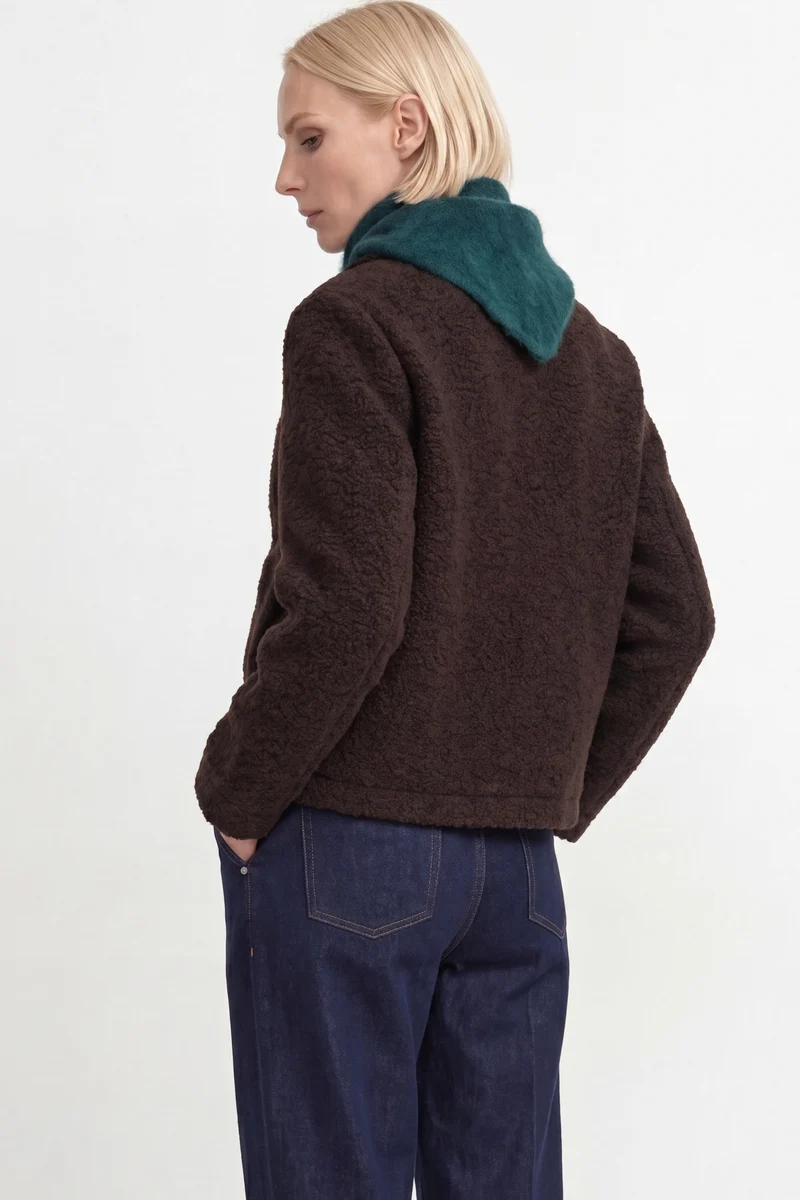 Knitted triangle scarf, deep pine