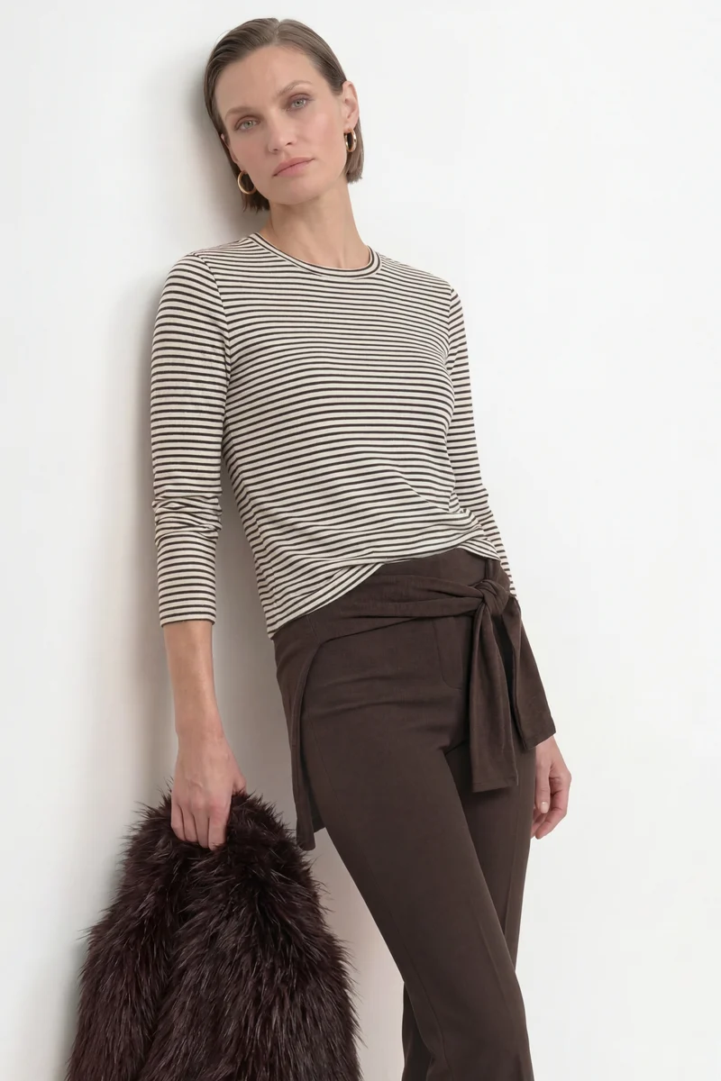 Organic Sparkle Striped Longsleeve, chocolate torte