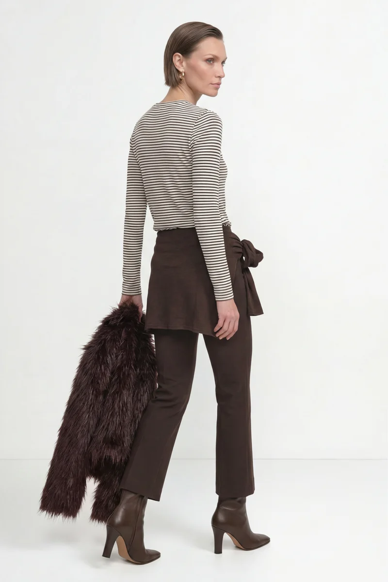 Organic Sparkle Striped Longsleeve, chocolate torte