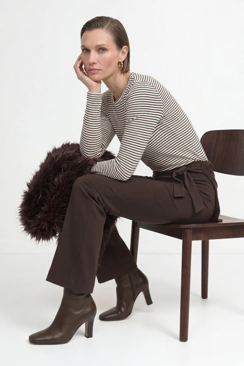 Organic Sparkle Striped Longsleeve, chocolate torte