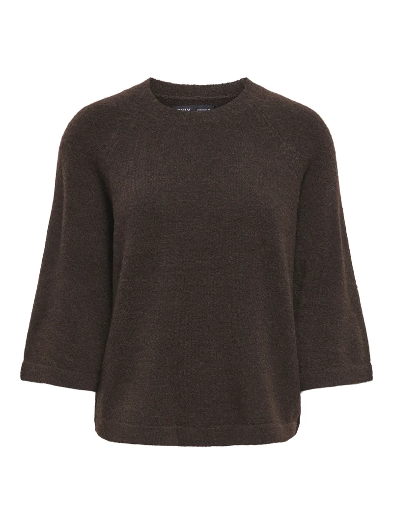 ONLSIMONI 3/4 PULLOVER KNT NOOS, Coffee Bean/MELANGE