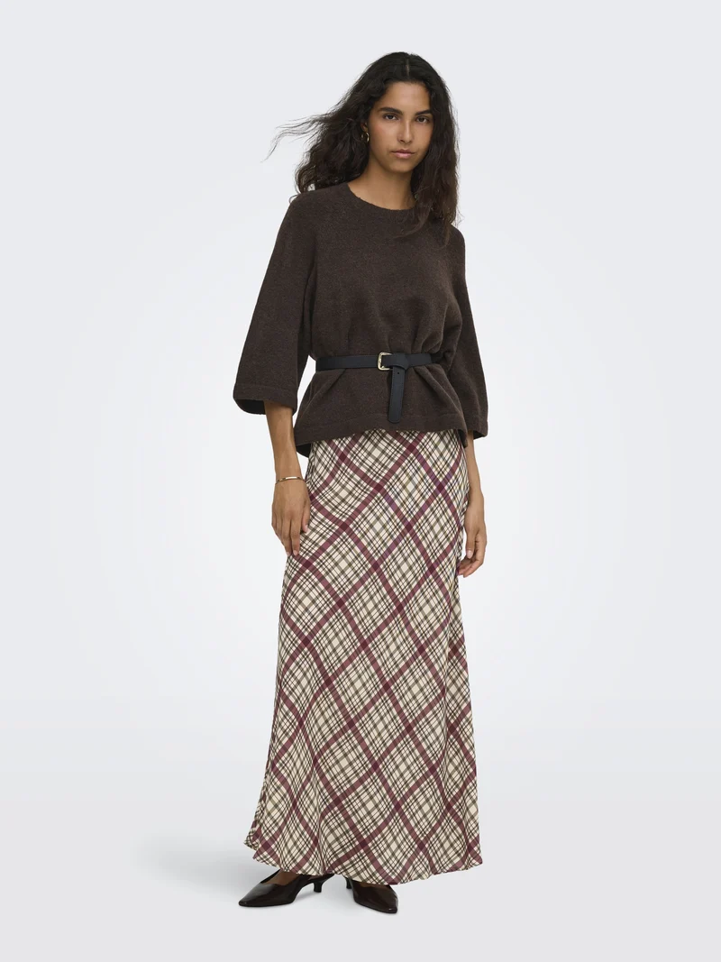 ONLSIMONI 3/4 PULLOVER KNT NOOS, Coffee Bean/MELANGE