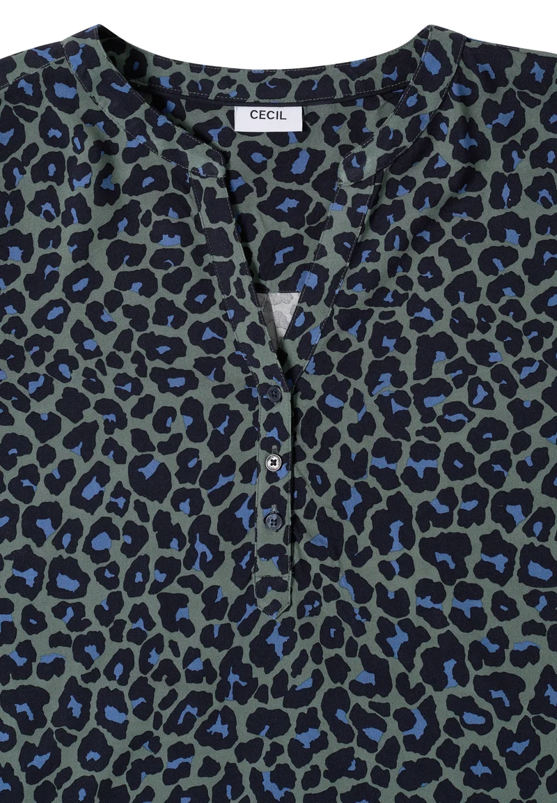 Leo AOP Blouse, dried olive green