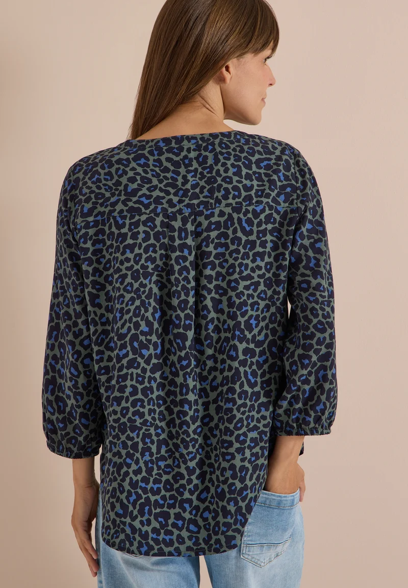 Leo AOP Blouse, dried olive green