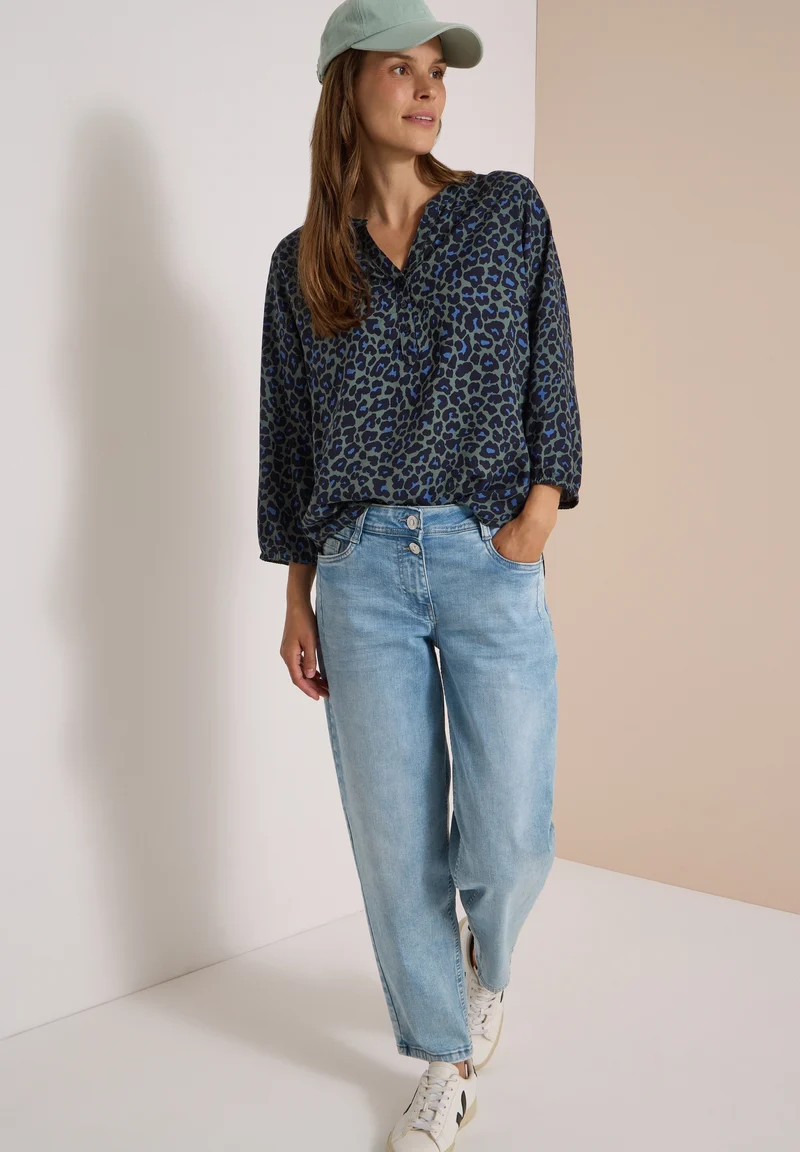 Leo AOP Blouse, dried olive green