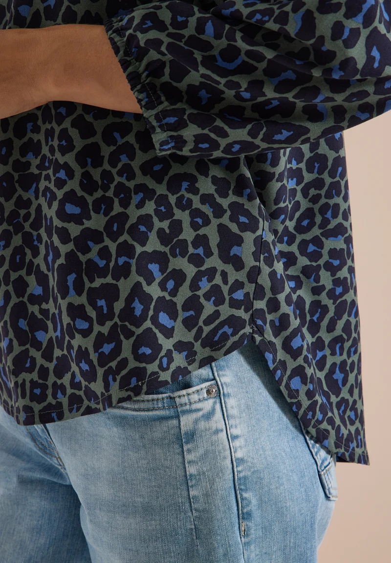 Leo AOP Blouse, dried olive green