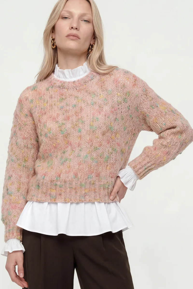 CNK Neps with Glam Yarn, powder rosé