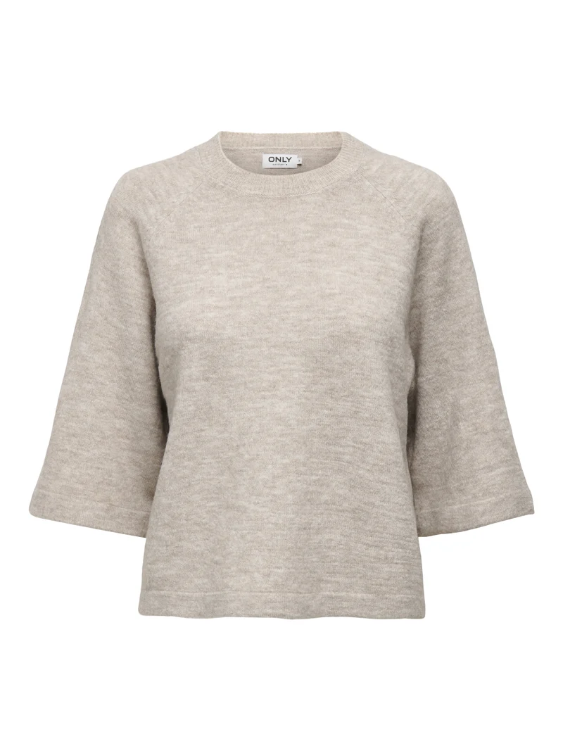ONLSIMONI 3/4 PULLOVER KNT NOOS, Pumice Stone/MELANGE