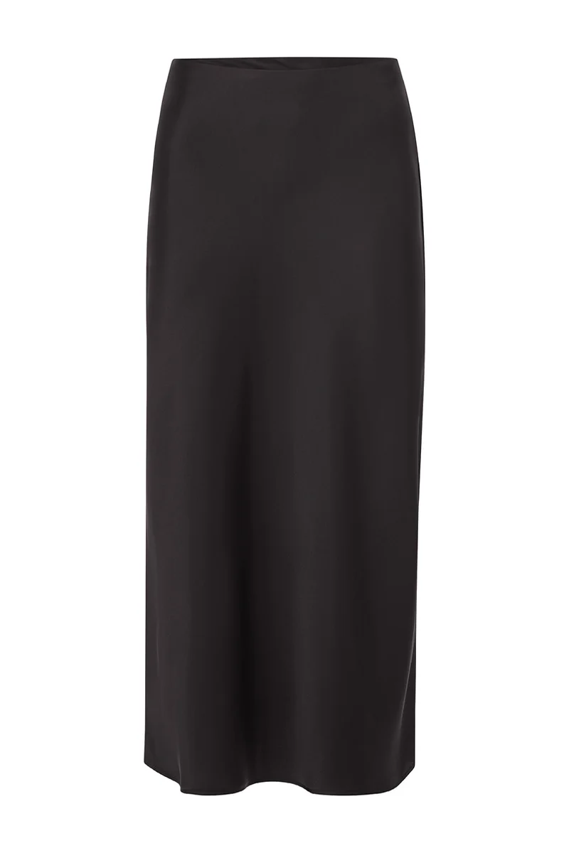 Satin Midi Skirt, chocolate torte