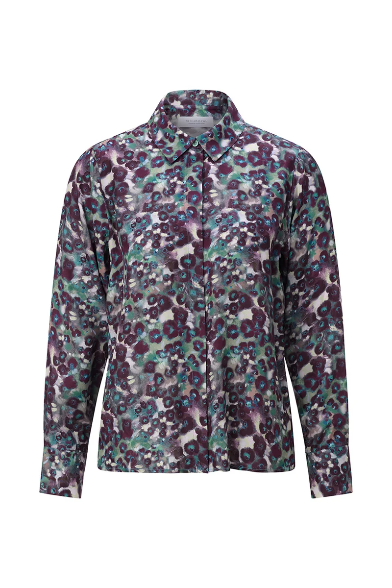 Printed Blouse, leaf green