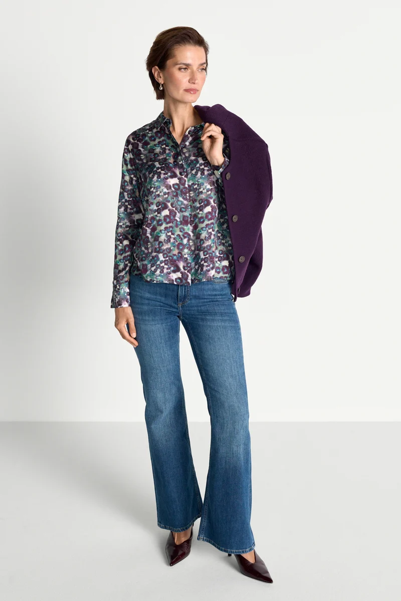 Printed Blouse, leaf green
