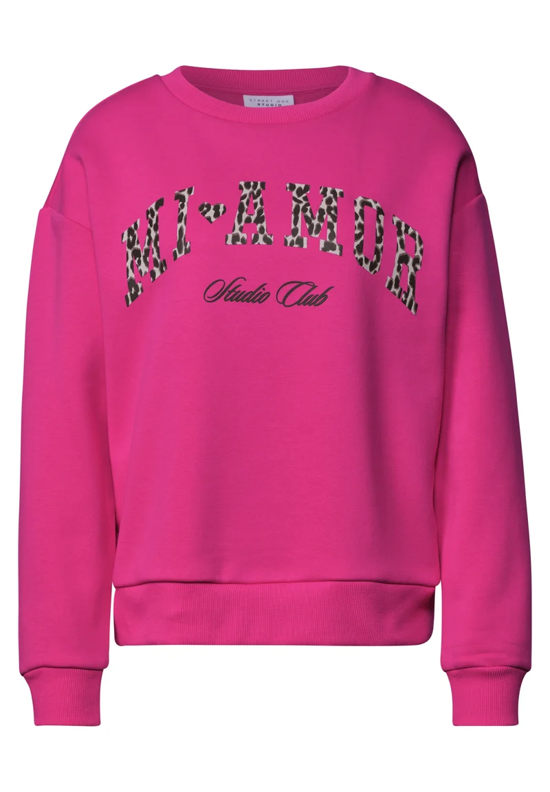 Studio Loose Fit Crewneck w. P, ruby raspberry