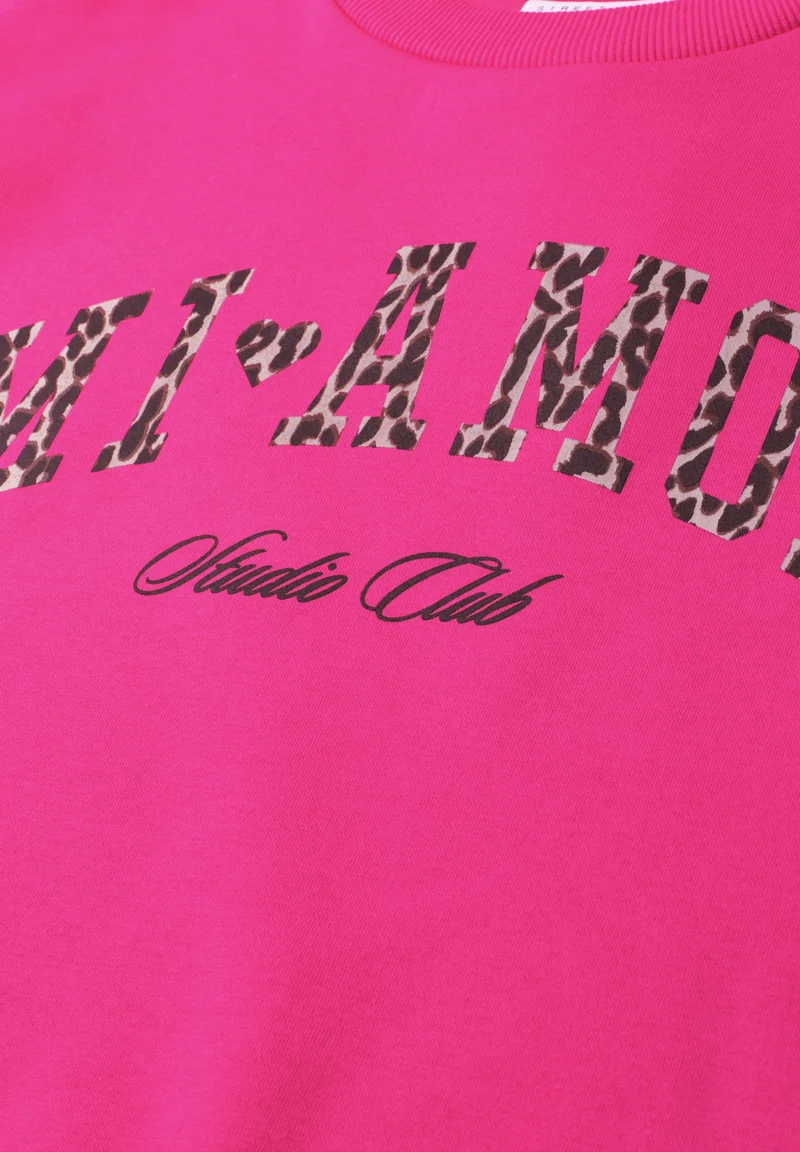 Studio Loose Fit Crewneck w. P, ruby raspberry