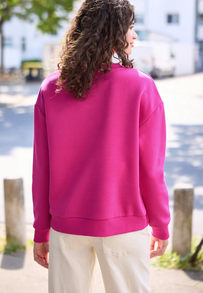 Studio Loose Fit Crewneck w. P, ruby raspberry