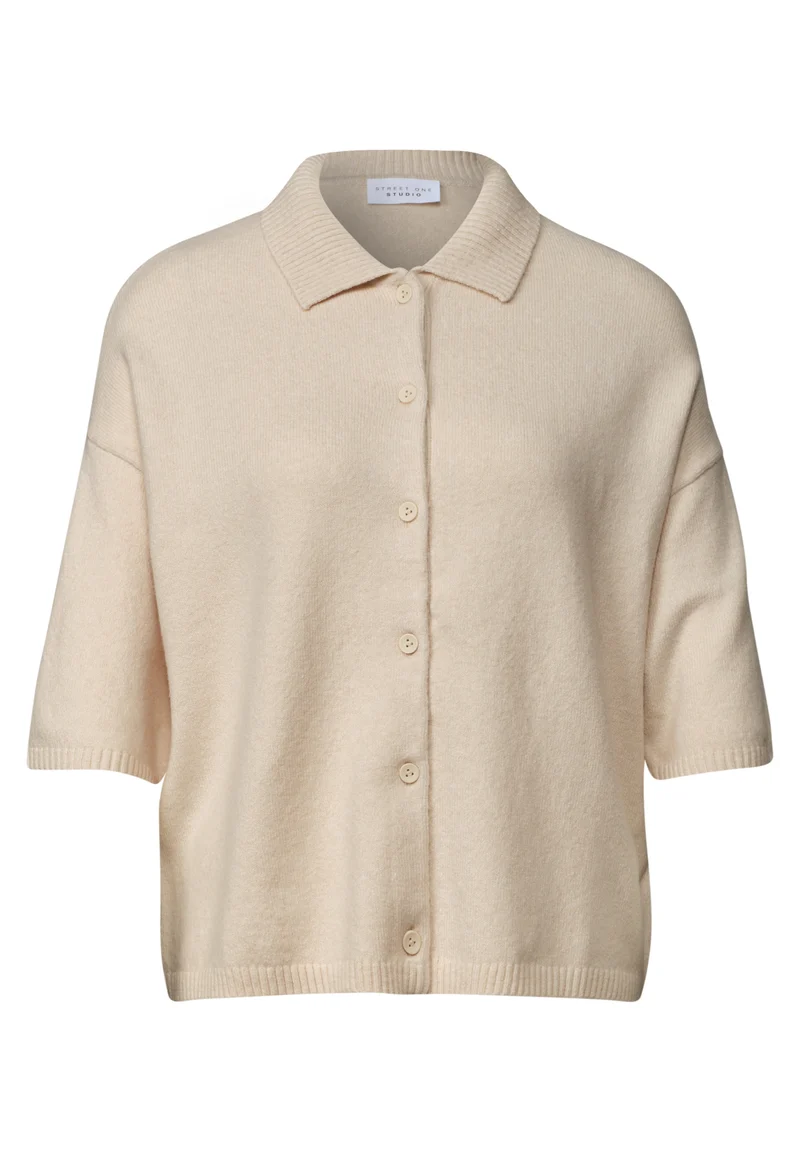 LTD QR Studio_Polo cardigan, creamed sand