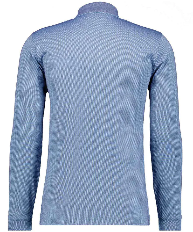 Polo LS fish net, BLAU