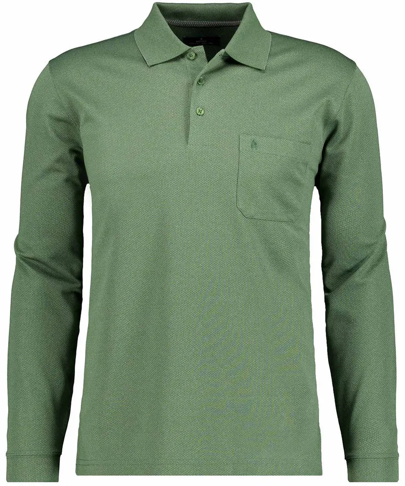 Polo LS fish net, TANNENGRUN