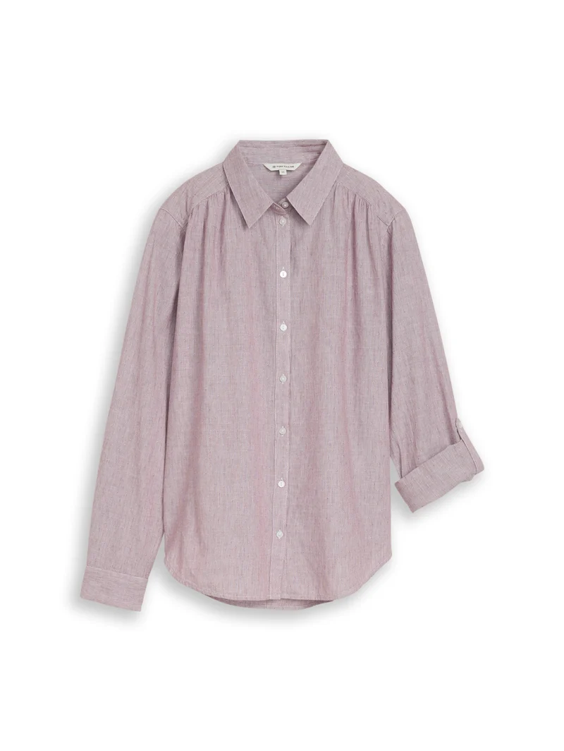 blouse with dobby fabric, preppy plum dobby