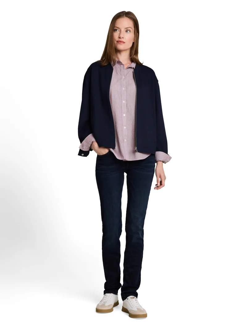 blouse with dobby fabric, preppy plum dobby