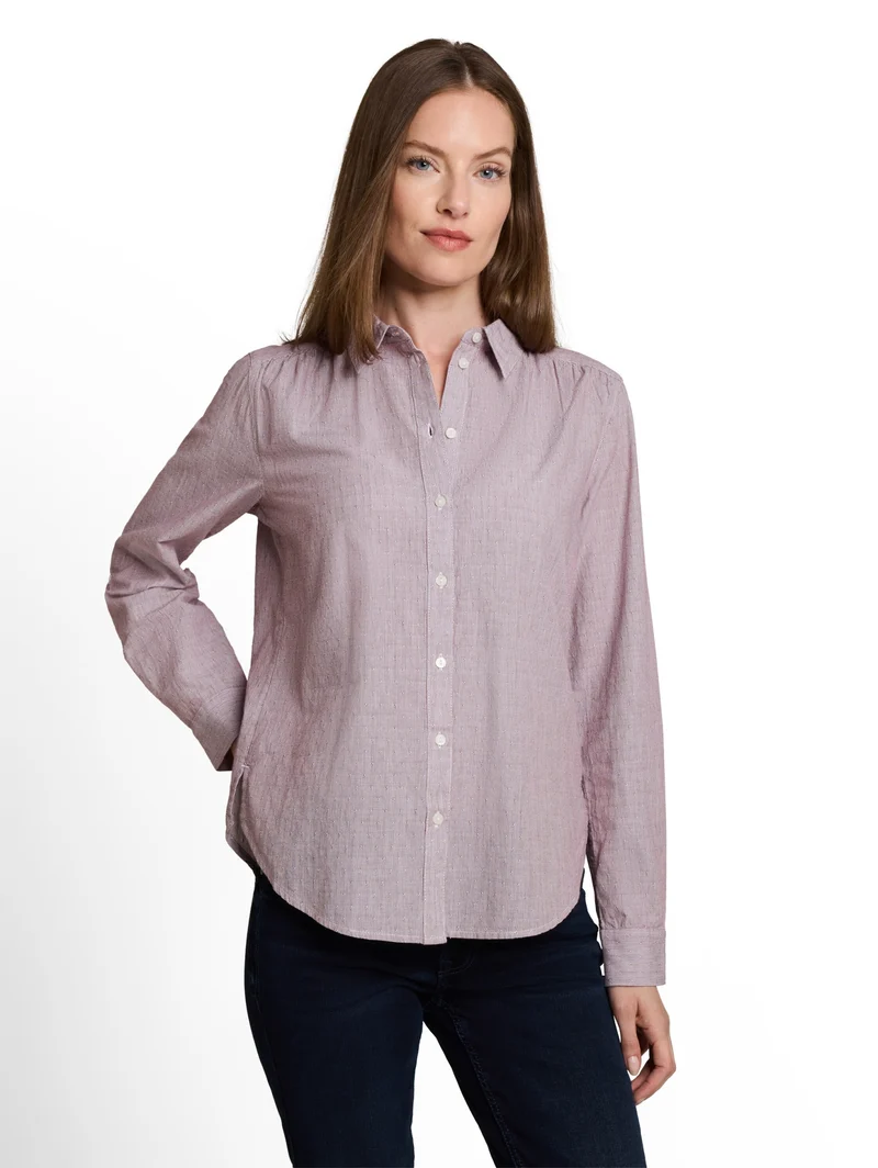blouse with dobby fabric, preppy plum dobby