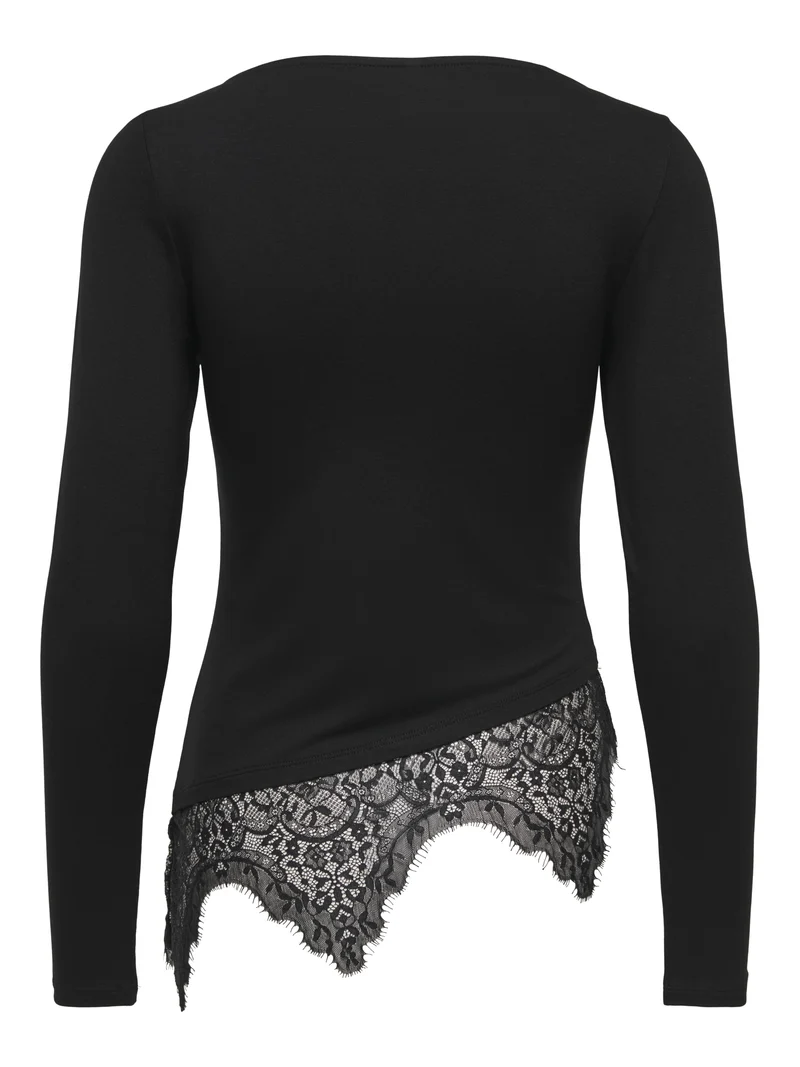 ONLLAILA LS LACE MIX TOP JRS, Black