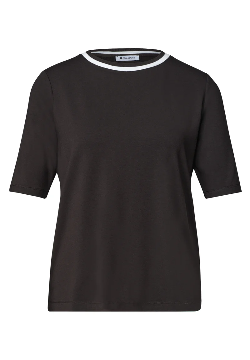 LTD QR shirt w.kick stripe col, black coffee