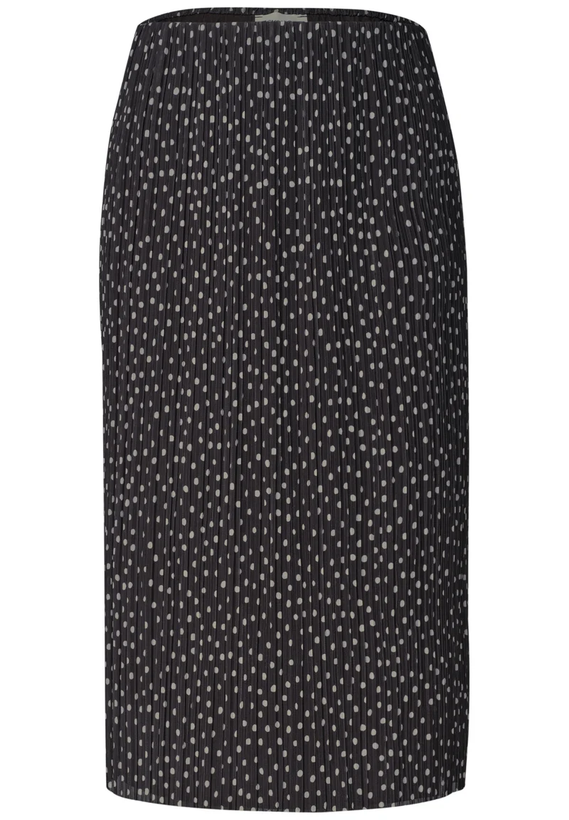 Mesh Plissee skirt_AOP, black coffee