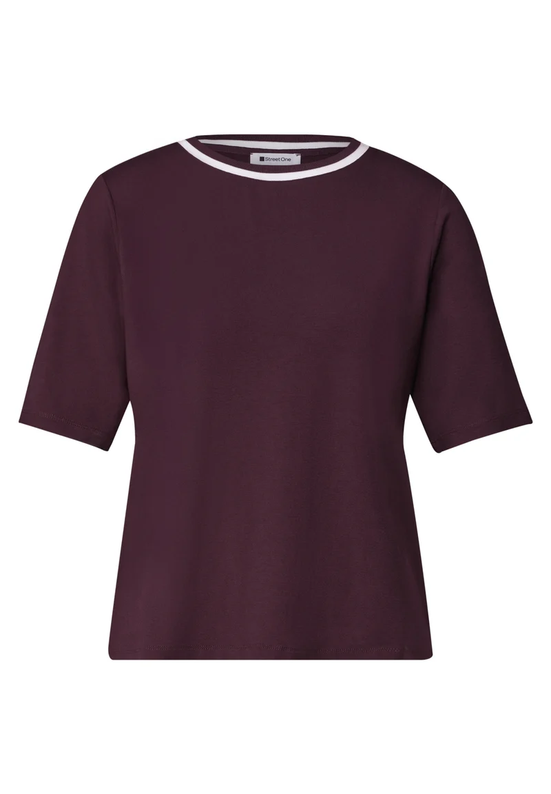 LTD QR shirt w.kick stripe col, rustic rouge