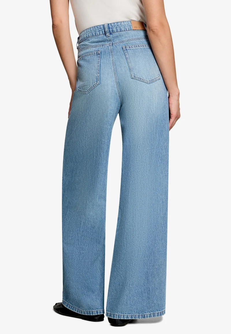 Hose Jeans 1/1 Länge, Middle Blue Denim