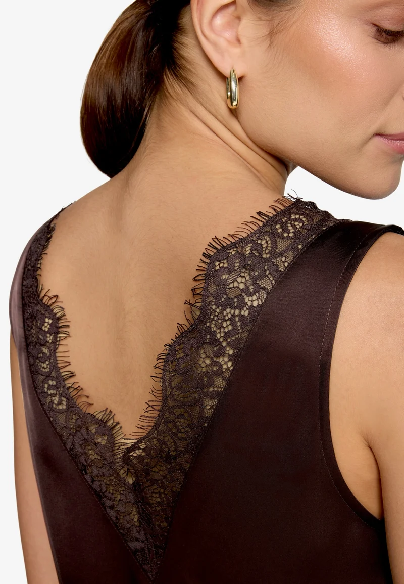 Bluse Kurz ohne Arm, Chocolate Plum