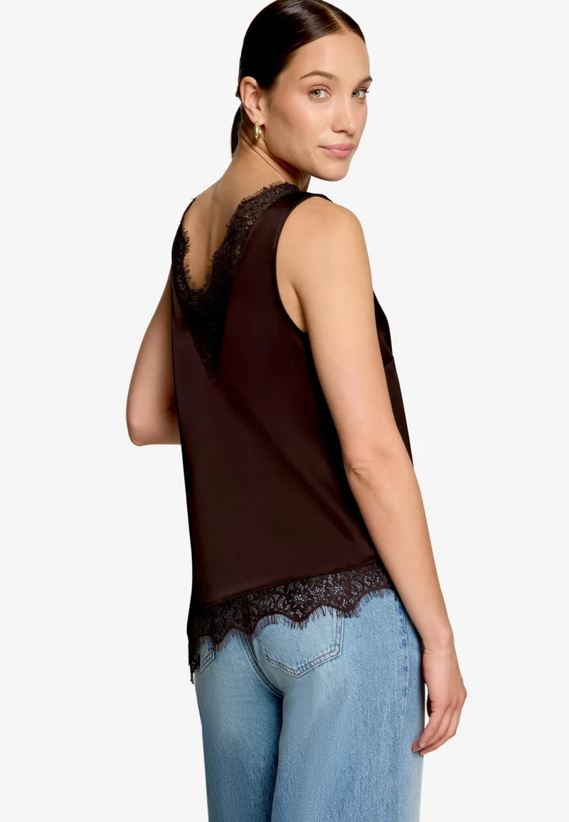 Bluse Kurz ohne Arm, Chocolate Plum