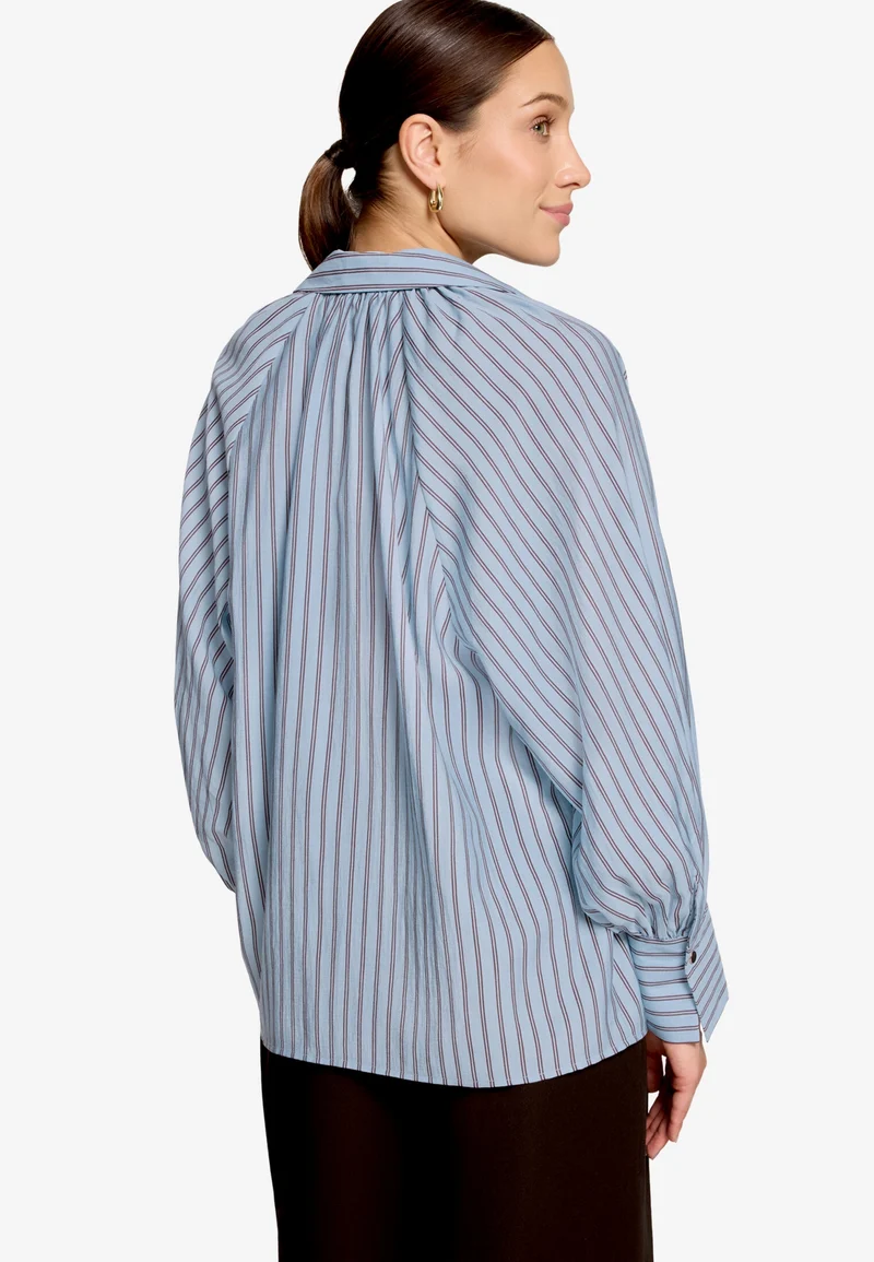 Bluse Lang 1/1 Arm, Blue/Brown