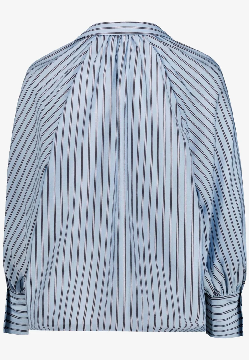 Bluse Lang 1/1 Arm, Blue/Brown