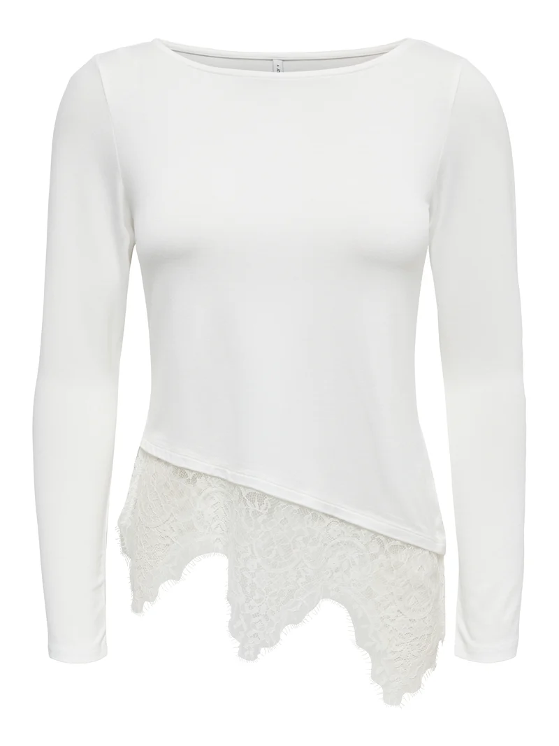 ONLLAILA LS LACE MIX TOP JRS, Cloud Dancer