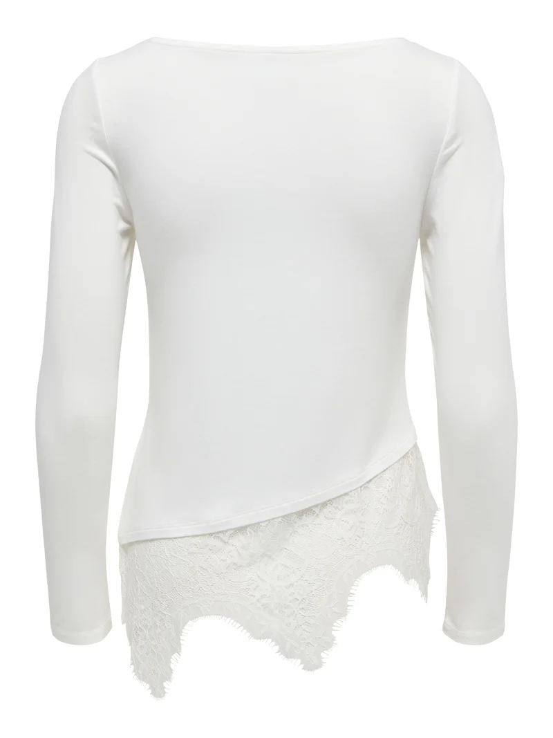 ONLLAILA LS LACE MIX TOP JRS, Cloud Dancer