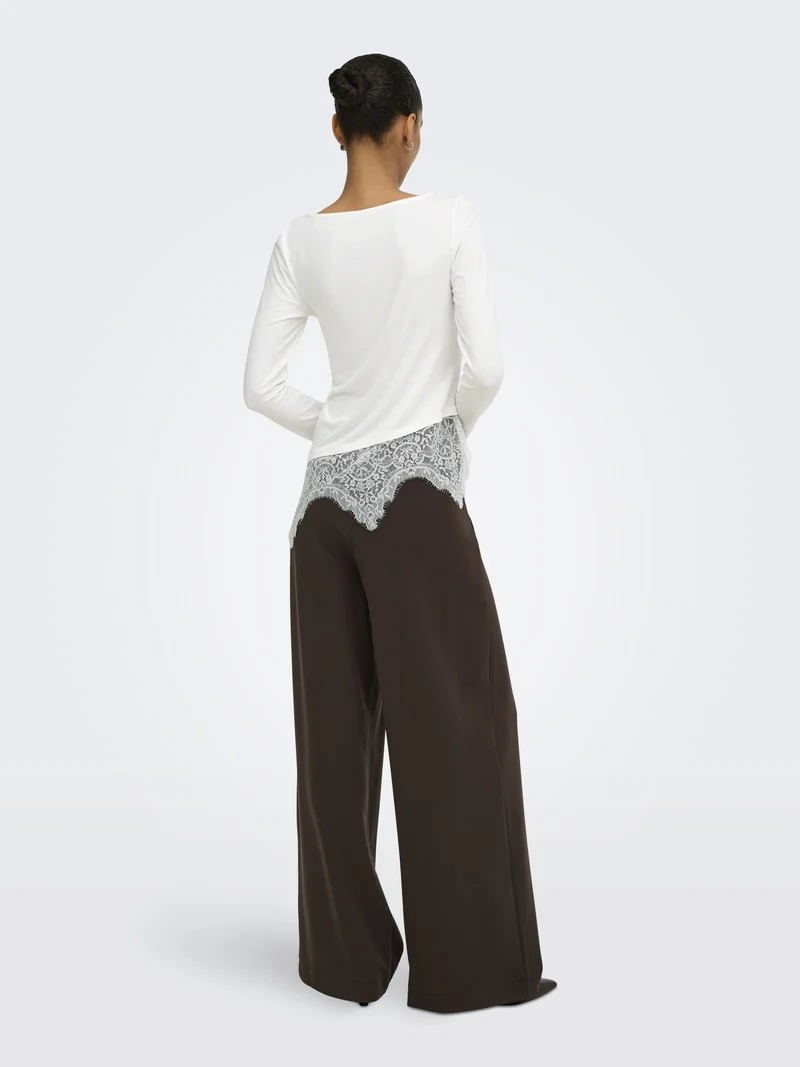 ONLLAILA LS LACE MIX TOP JRS, Cloud Dancer
