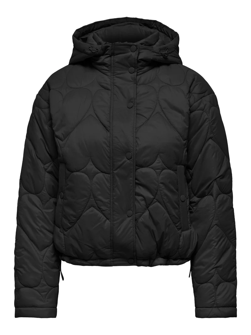 ONLTAHIA LW HEART HOOD JACKET CC OT, Black