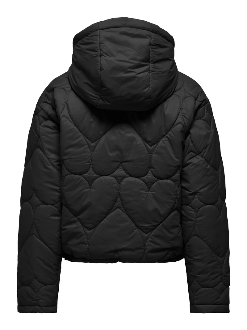 ONLTAHIA LW HEART HOOD JACKET CC OT, Black