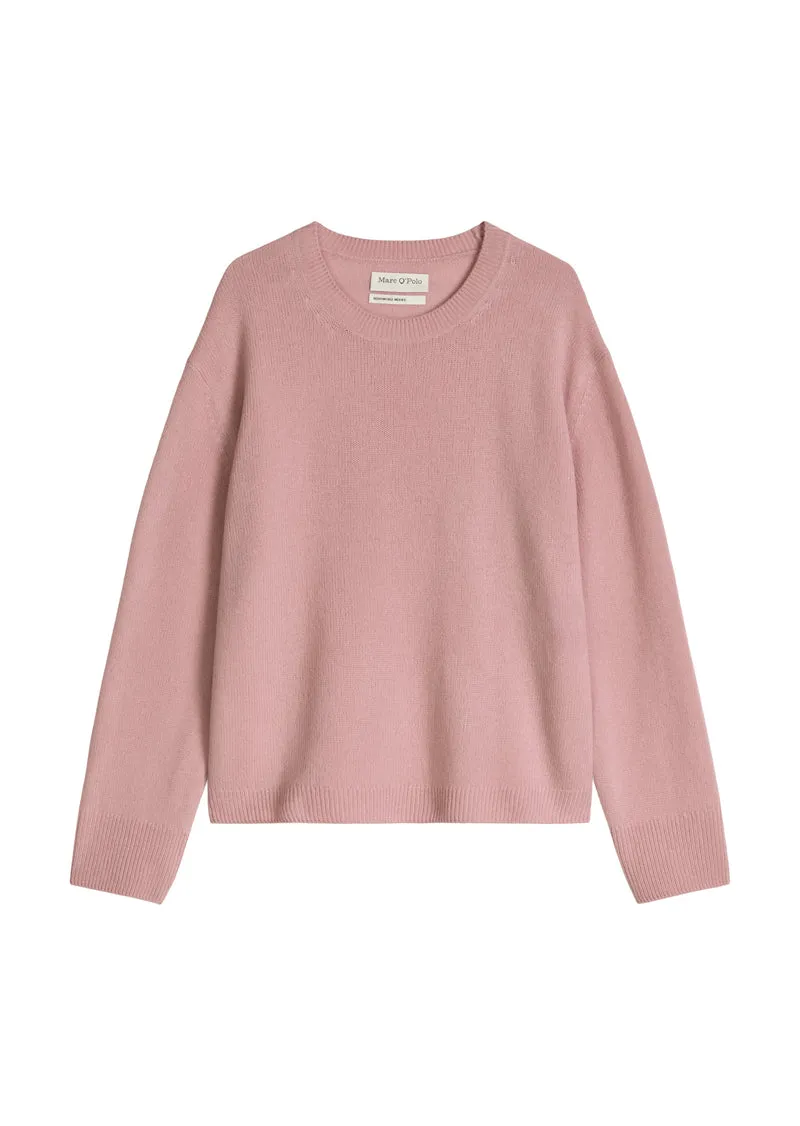 Pullovers, LSL, Round-Neck, Slits, Misty Rose