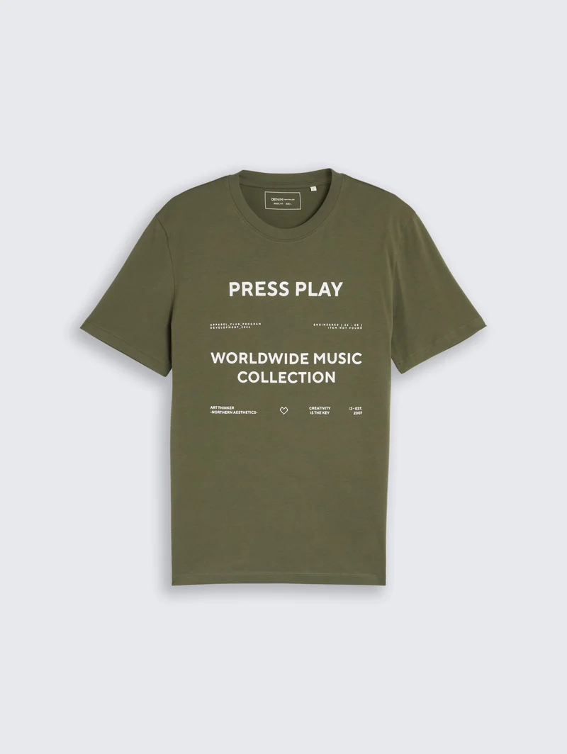 printed t-shirt, urban olive green